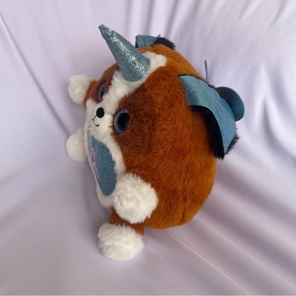 Plush Big Eyes Rainbocorns Unicorn Soft Stuffed Animal Sparkle Horn Tummy Wings - Picture 6 of 9
